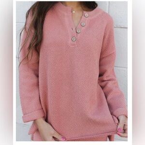 NWT Free People Beach Pink Button-Up Sweater